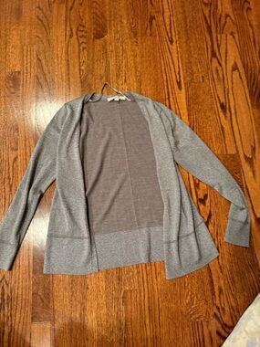 LOFT Silver-Gray Open Front Women's Cardigan